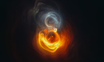 Hot and cold number 8 smoke abstract background