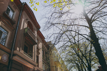 Old abandoned buildings with shabby walls