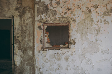 Old abandoned buildings with shabby walls