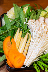 Vegetable Set Preparing For Lunch in Shabu Restaurant