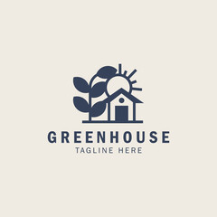 Greenhouse logo template. Universal creative premium symbol. Vector sign icon logotype