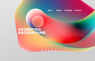 Abstract liquid background for your landing page design. Web page for website or mobile app wallpaper