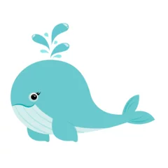 Tuinposter Isolated cartoon vector illustration of a whale © Julee Ashmead