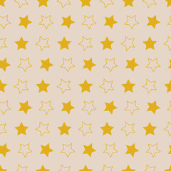 Star background for textile and wrapping paper, star seamless pattern