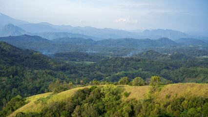 Beautiful green hills landscape