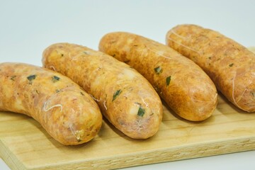 Raw meat dish lula kebab, ready to cook. Semi-finished products for self-production.