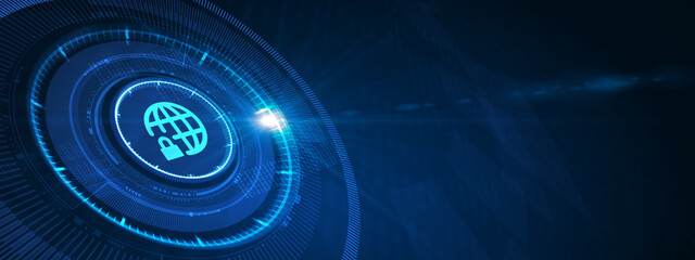 Cyber security data protection business technology privacy concept. 3d illustration