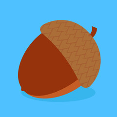 Brown acorn, illustration, vector, cartoon