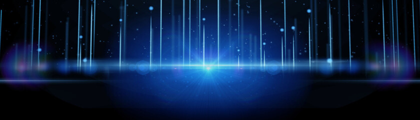 Obraz premium Abstract futuristic - technology with polygonal shapes on dark blue background. Design digital technology concept. 3d illustration.
