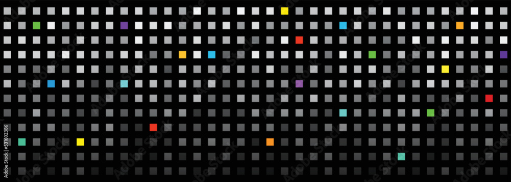 Poster big data concept with colors squares on black background.