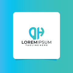 Obraz premium qh letter design for logo and icon.az typography for technology, business and real estate brand.az monogram logo.vector