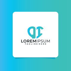   qi letter design for logo and icon.az typography for technology, business and real estate brand.az monogram logo.vector