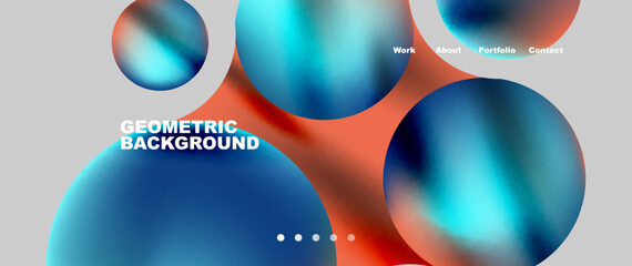 Flowing gradient colors and round elements and circles. Vector illustration for wallpaper, banner, background, leaflet, catalog, cover, flyer