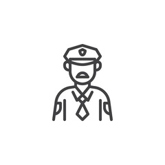 Police officer line icon