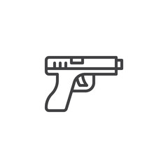 Fototapeta premium Pistol gun line icon