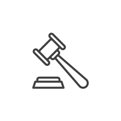 Judge gavel line icon