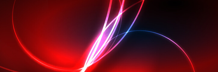 Blue neon glowing lines, magic energy space light concept, abstract background wallpaper design