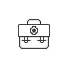 Police portfolio line icon