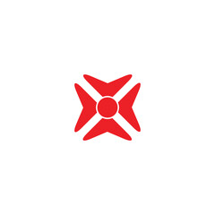square x red arrows geometric simple logo vector