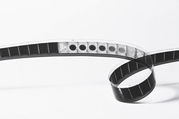Fototapeta premium Vintage film strip isolated on white background. Film footage on film.