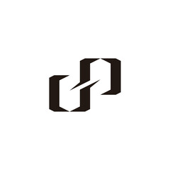 letter dp linked square geometric logo vector