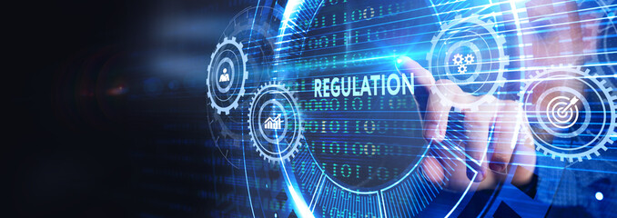 Business, Technology, Internet and network concept. Regulation Compliance Rules Law Standard.
