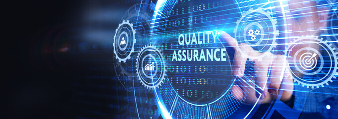 Business, Technology, Internet and network concept. Quality Assurance service guarantee standard.