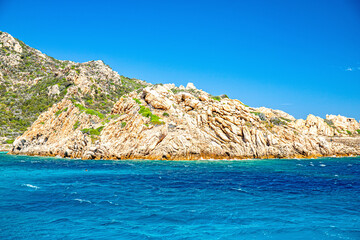 mediterranean italian sardinia landscape in summer time