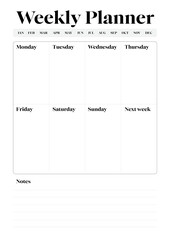 Weekly Planner Ready for A4 Print Blank