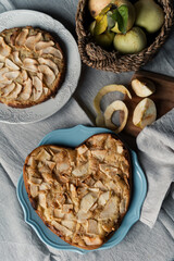 Delicious apple pie on table. Close-Up Of Food On Table
