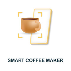 Smart Coffee Maker icon. 3d illustration from internet of things collection. Creative Smart Coffee Maker 3d icon for web design, templates, infographics and more