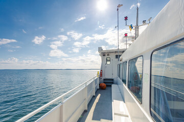 Swedish ferry in the archipelago ocean horizon