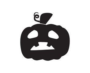 halloween pumpkin head  silhouette