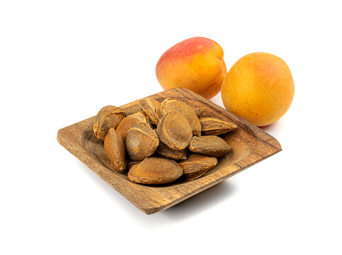 Apricot Kernels Isolated, Apricot Pits Pile, Fruit Seeds