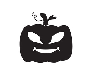 halloween pumpkin head  silhouette