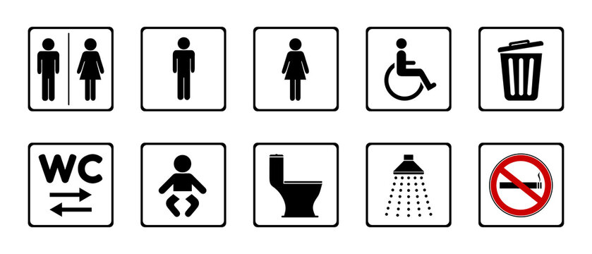Different Toilet Icon Set