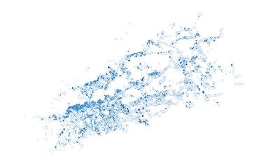 Fototapeta premium 3d clear blue water scattered around, water splash transparent, isolated,. 3d render illustration