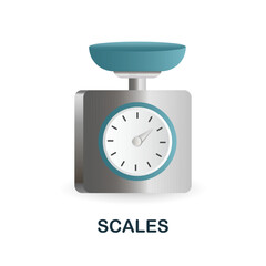 Scales icon. 3d illustration from measuring collection. Creative Scales 3d icon for web design, templates, infographics and more