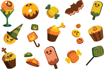 Halloween Candy Vector Collection Set