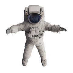astronaut, person in spacesuit is floating in outer space, isolated  © dottedyeti