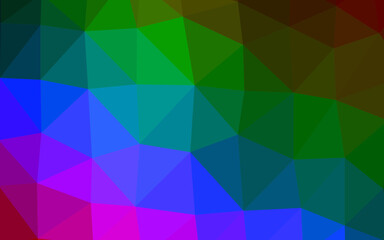 Dark Multicolor, Rainbow vector blurry triangle template.