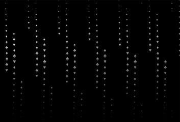 Dark Silver, Gray vector pattern with symbol of cards.