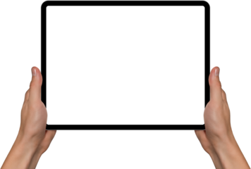 Digital tablet in hands. 