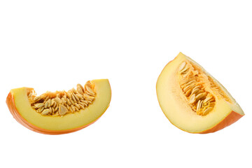 Two pieces of pumpkin