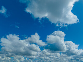 Cumulus clouds on a beautiful Spring day