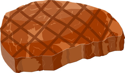 Slice of steak, cooked meat