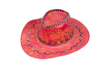 Red cowboy hat western isolated