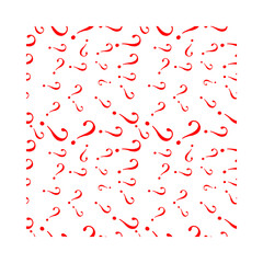 Question mark seamless pattern. Vector seamless pattern with question sign punctuation.random red question mark for background, vector illustration.