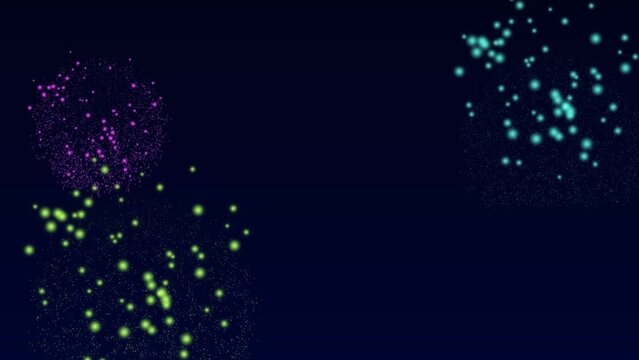 5 color's skyrocket fireworks night background
