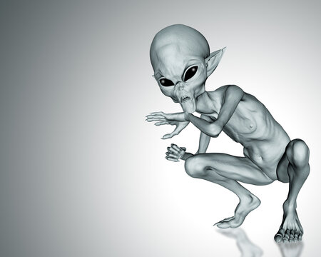 3D alien like creature on gradient background 1209